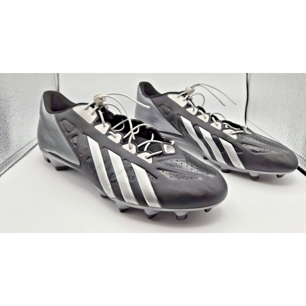 Adidas FilthyQuick Mid Football Cleats Black/Platinum/Titanium Size 15